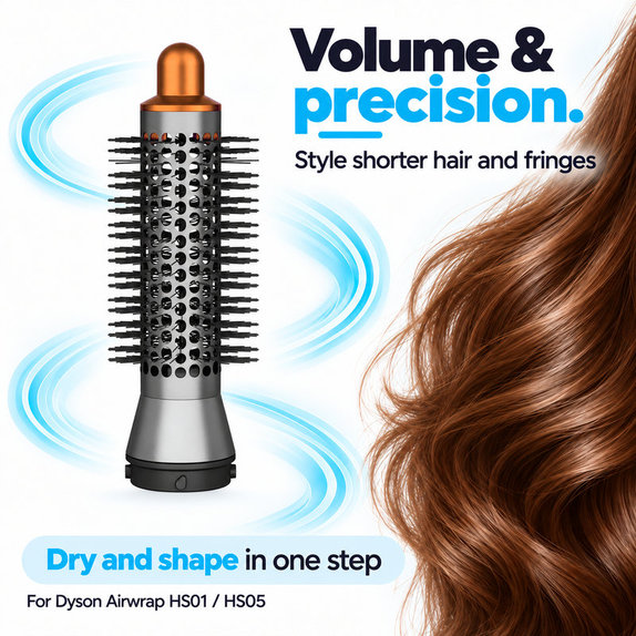 Malá okrúhla kefa na objem pre Dyson Airwrap HS01, HS05, Nickel / Copper