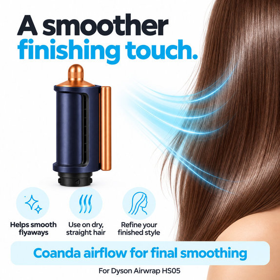 Vyhladzovací a sušiaci nadstavec Coanda pre Dyson Airwrap HS05, Prussian Blue / Rich Copper