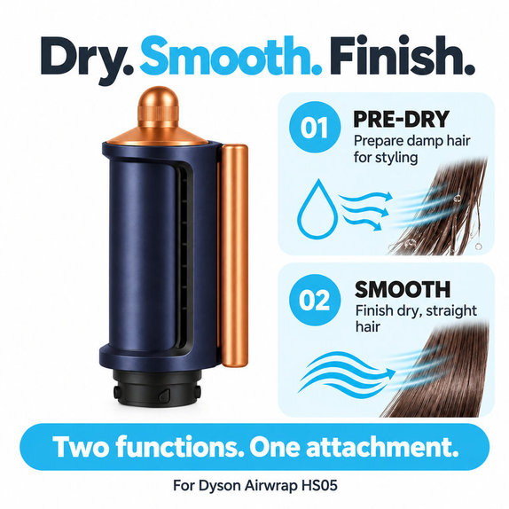 Vyhladzovací a sušiaci nadstavec Coanda pre Dyson Airwrap HS05, Prussian Blue / Rich Copper