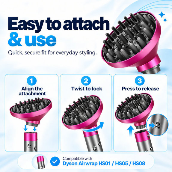 Difuzér Wave + Curl pre Dyson Airwrap HS01, HS05, HS08, Fuchsia