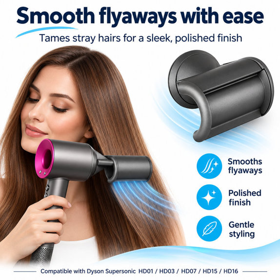 Vyhladzovací nadstavec Flyaway pre Dyson Supersonic HD01, HD03, HD07, HD15, HD16, Black