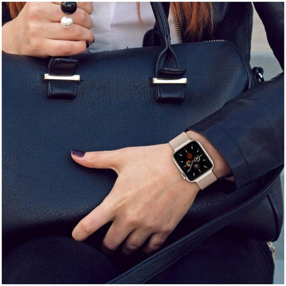 Remienok Milaneseband pre Apple Watch 8 / 9 / 10 / 11 / Se (40 / 41 / 42 mm), Rose Gold, Tech-Protect