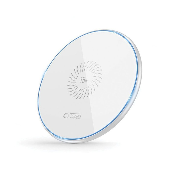 Bezdrôtová nabíjačka QI15W-C1 15W, biela, Tech-Protect