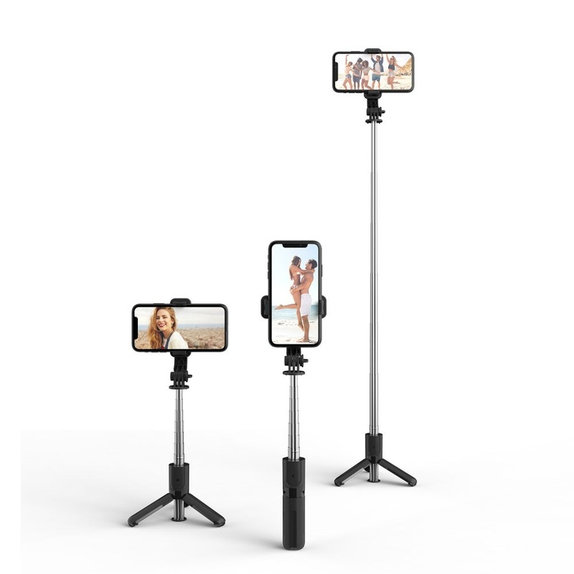 Selfie tyč so statívom L02S, čierna, Tech-Protect