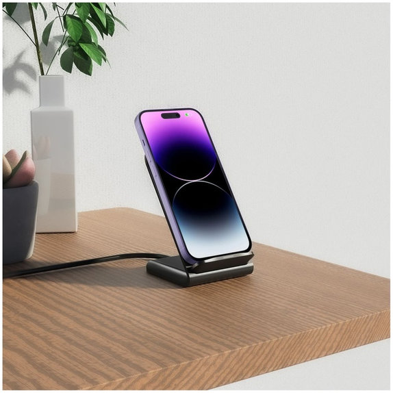 Bezdrôtová nabíjačka QI15W-S2 15W, čierna, Tech-Protect