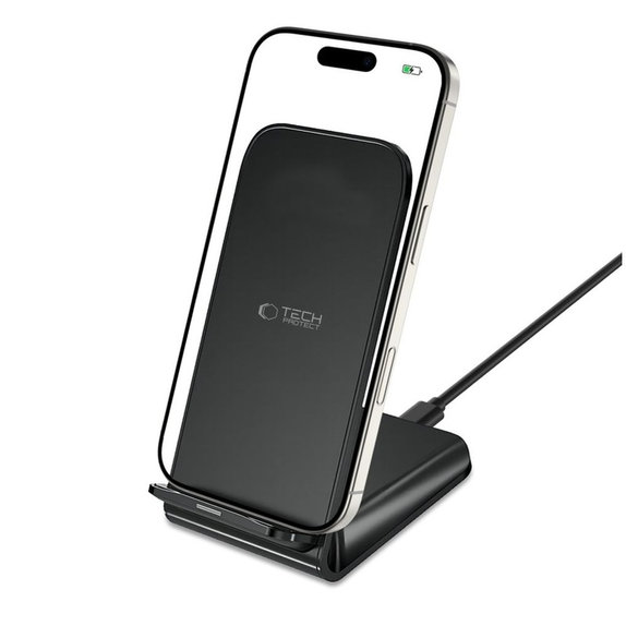Bezdrôtová nabíjačka QI15W-S2 15W, čierna, Tech-Protect