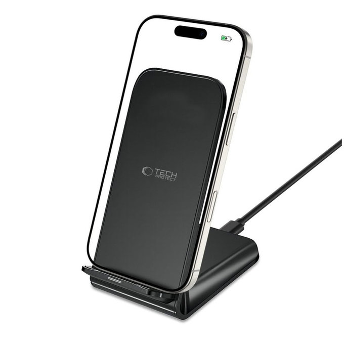 Bezdrôtová nabíjačka QI15W-S2 15W, čierna, Tech-Protect