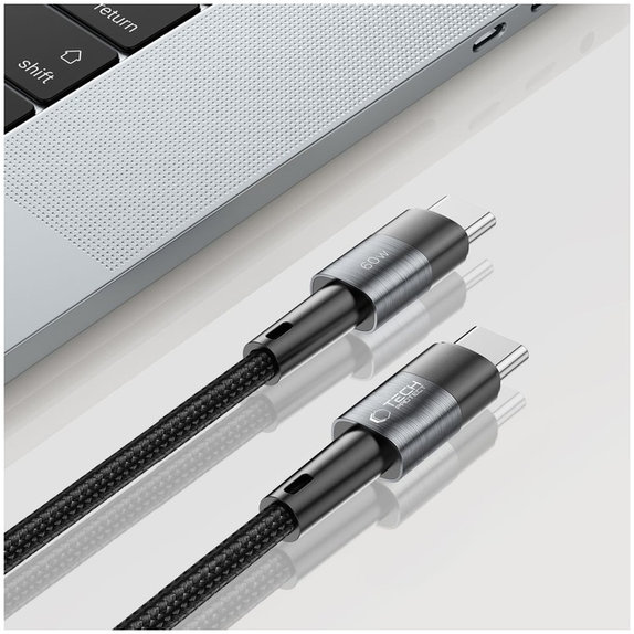 Kábel Ultraboost USB-C Cable PD 60W / 3A 25CM, sivá, Tech-Protect