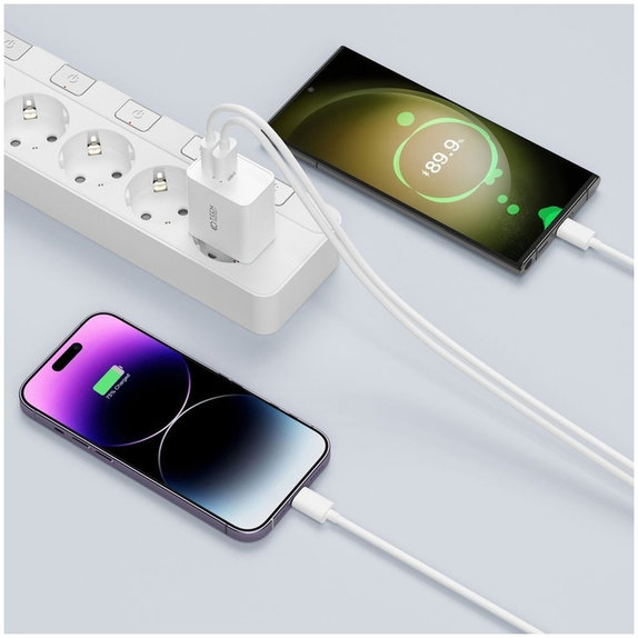 Sieťová nabíjačka C35W 2-PORT PD 35W, biela, Tech-Protect