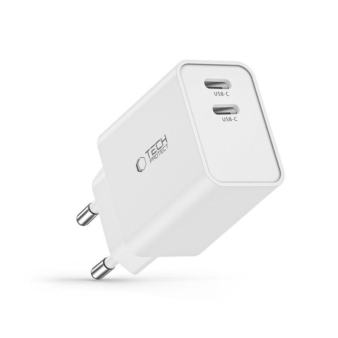 Sieťová nabíjačka C35W 2-PORT PD 35W, biela, Tech-Protect