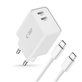 Sieťová nabíjačka C35W 2-PORT PD 35W + USB-C Cable, biela, Tech-Protect