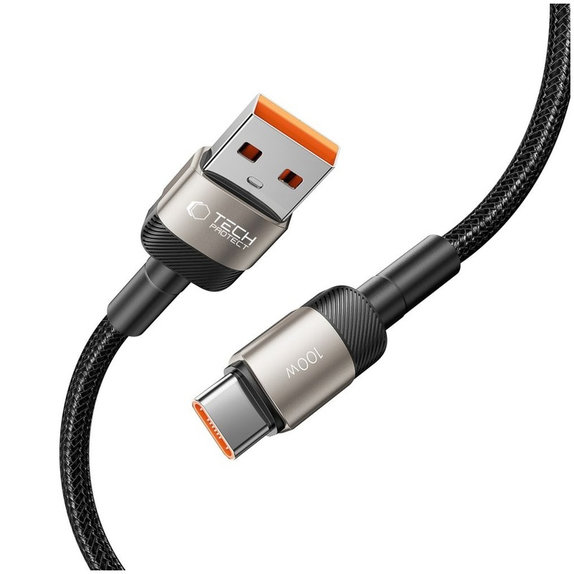 Kábel Ultraboost Evo USB-C Cable 100W/5A 200cm, Titanium, Tech-Protect