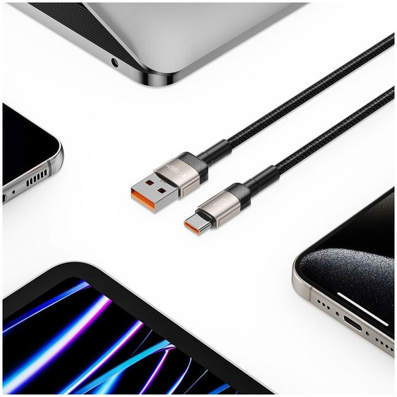 Kábel Ultraboost Evo USB-C Cable 100W/5A 200cm, Titanium, Tech-Protect