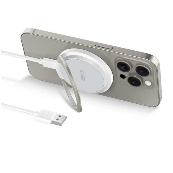 Bezdrôtová nabíjačka QI15W-A33 Magnetic MagSafe, biela, Tech-Protect