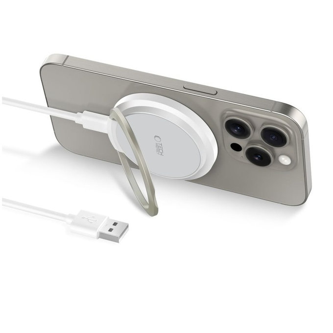 Bezdrôtová nabíjačka QI15W-A33 Magnetic MagSafe, biela, Tech-Protect