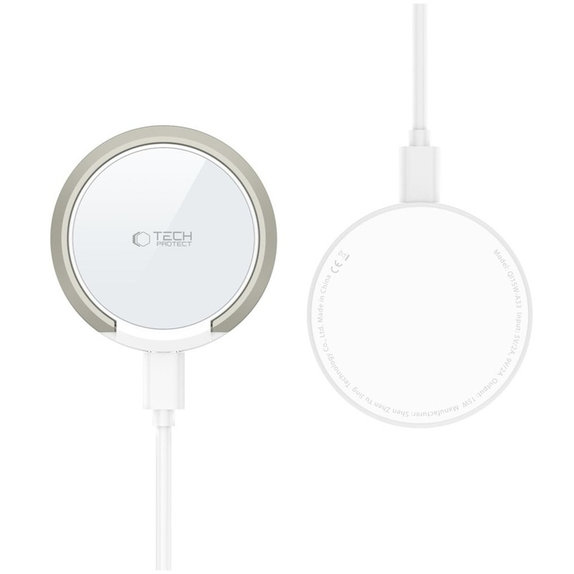 Bezdrôtová nabíjačka QI15W-A33 Magnetic MagSafe, biela, Tech-Protect