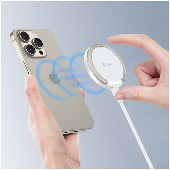 Bezdrôtová nabíjačka QI15W-A33 Magnetic MagSafe, biela, Tech-Protect