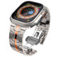 Remienok Stainless Line pre Apple Watch 8 / 9 / 10 / 11 / Se / Ultra (44 / 45 / 46 / 49 mm), Titanium/Orange, Tech-Protect