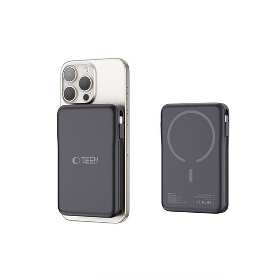 PowerBank PB31 LifeMag MagSafe 10000mAh, čierna, Tech-Protect