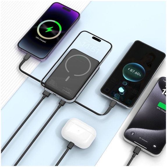 PowerBank PB31 LifeMag MagSafe 10000mAh, čierna, Tech-Protect