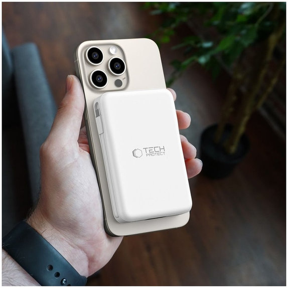 PowerBank PB31 Lifemag MagSafe 10000mAh, biela, Tech-Protect