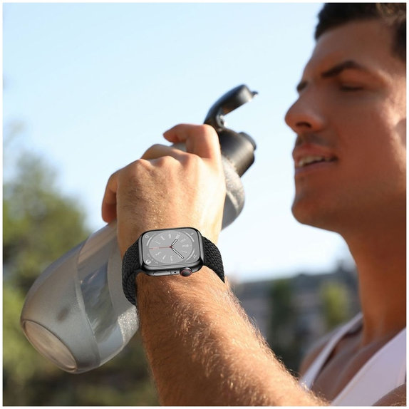 Remienok Nylonmag pre Apple Watch 8 / 9 / 10 / 11 / Se / Ultra (44 / 45 / 46 / 49 mm), čierna, Tech-Protect