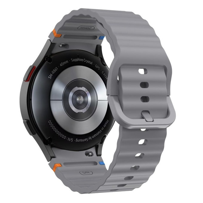 Remienok Silicone Sport pre Samsung Watch 4 / 5 / 5 Pro / 6 / 7 / FE, Crayon Grey, Tech-Protect