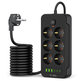 Predlžovací kábel PC6X6 Power Strip, 3× USB + 3× USB-C, 6 zásuviek, 200 cm, čierna, Tech-Protect