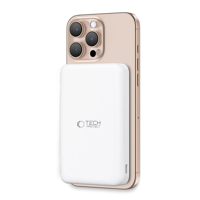 PowerBank PB24 Lifemag Qi2 MagSafe 10000mAh, biela, Tech-Protect