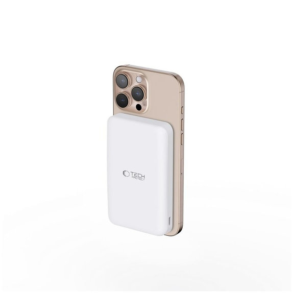 PowerBank PB24 Lifemag Qi2 MagSafe 10000mAh, biela, Tech-Protect