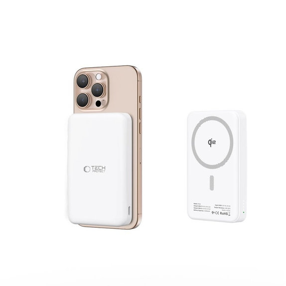 PowerBank PB24 Lifemag Qi2 MagSafe 10000mAh, biela, Tech-Protect