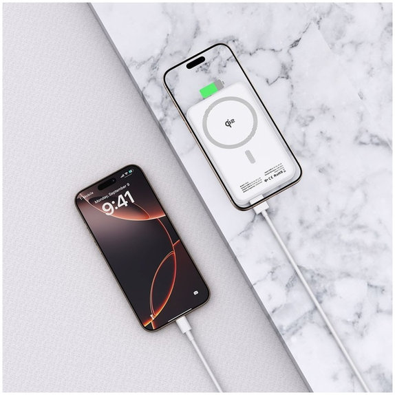 PowerBank PB24 Lifemag Qi2 MagSafe 10000mAh, biela, Tech-Protect