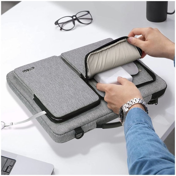 Puzdro na notebook Defender Bag 13-14, Crayon Grey, Tech-Protect