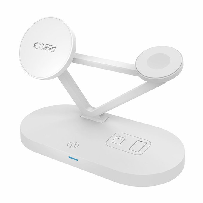 Bezdrôtová nabíjačka QI15W-A41 3IN1 Magnetic MagSafe, biela, Tech-Protect