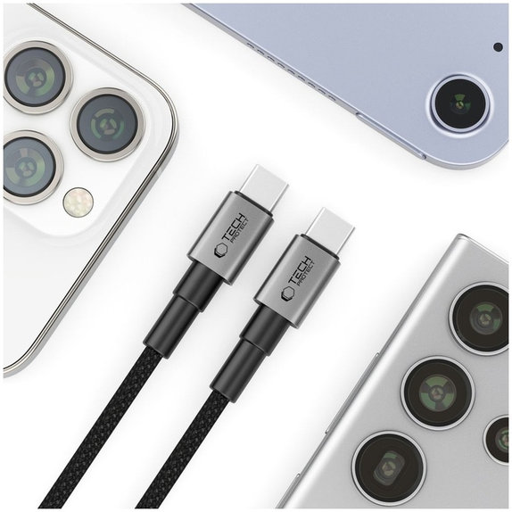 Kábel Ultraboost Dna USB-C Cable PD 100W / 5A, 3m, Iron Grey, Tech-Protect
