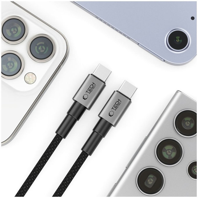 Kábel Ultraboost Dna USB-C Cable PD 100W / 5A, 3m, Iron Grey, Tech-Protect
