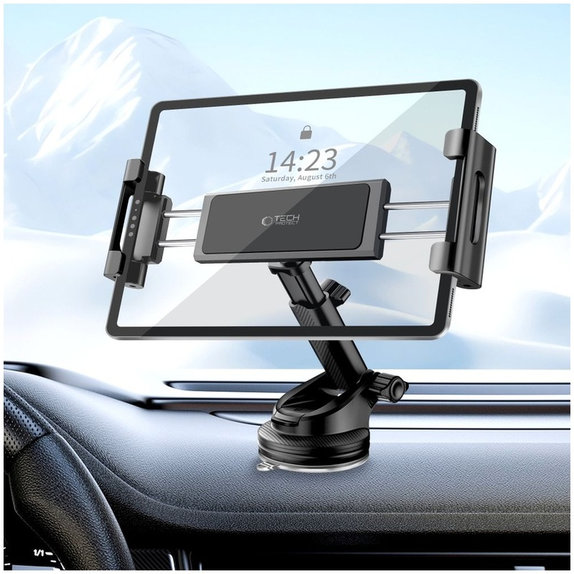 Držiak do auta V4 Universal Windshield & Dashboard for Tablet, čierna, Tech-Protect