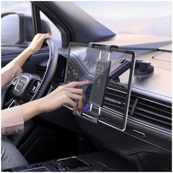 Držiak do auta V4 Universal Windshield & Dashboard for Tablet, čierna, Tech-Protect