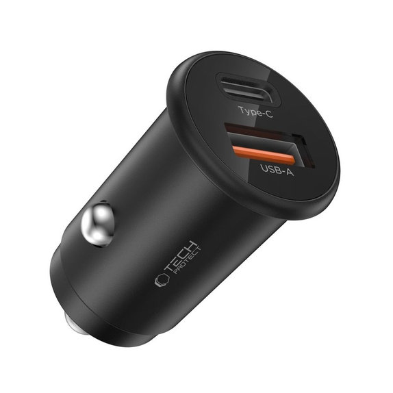 Autonabíjačka CC02 2-PORT PD 35W / QC3.0, čierna, Tech-Protect
