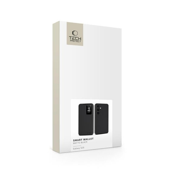 Puzdro Smart Wallet pre Samsung S25, Matte Black, Tech-Protect