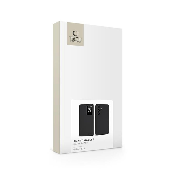 Puzdro Smart Wallet pre Samsung S25, Matte Black, Tech-Protect