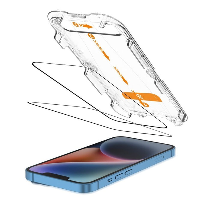 Tvrdené sklo (2ks) Quick Set+ pre iPhone 13 / 13 Pro / 14 / 16E / 17E, čierna, Tech-Protect