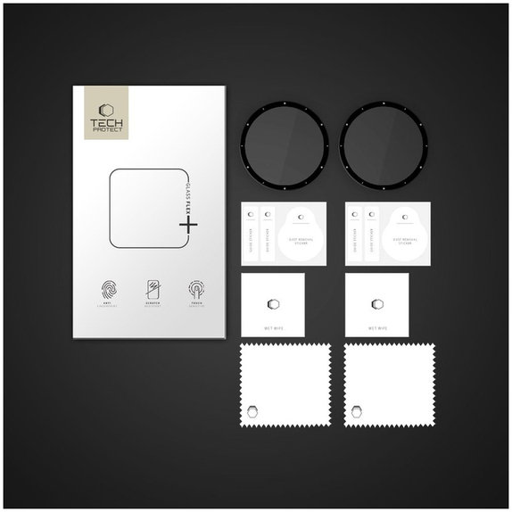 Hybridné sklo (2ks) Glass Flex+ pre Garmin Venu 3, čierna, Tech-Protect