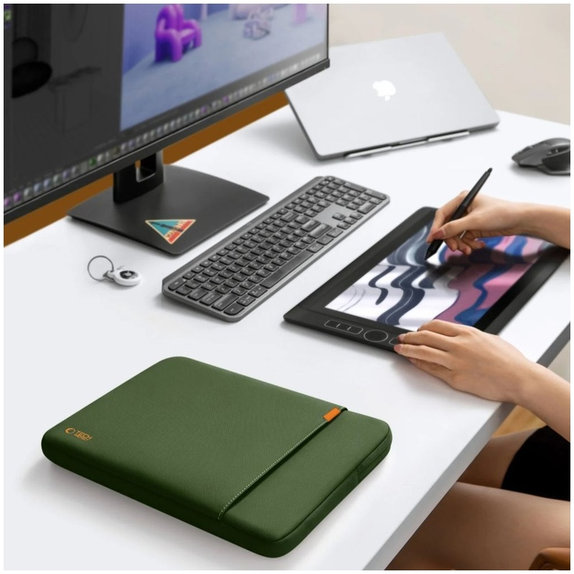 Puzdro na notebook Defender 15-16, Army Green, Tech-Protect