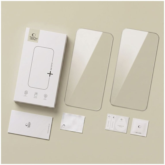 Tvrdené sklo (2ks) Glass Fit+ pre iPhone 16 Pro / 17 / 17 Pro / 18 Pro, číra, Tech-Protect
