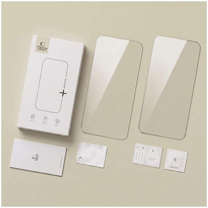 Tvrdené sklo (2ks) Glass Fit+ pre iPhone 16 Pro / 17 / 17 Pro / 18 Pro, číra, Tech-Protect