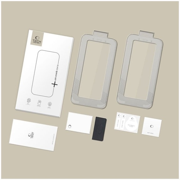 Tvrdené sklo (2ks) Quick Set+ pre iPhone 17, čierna, Tech-Protect