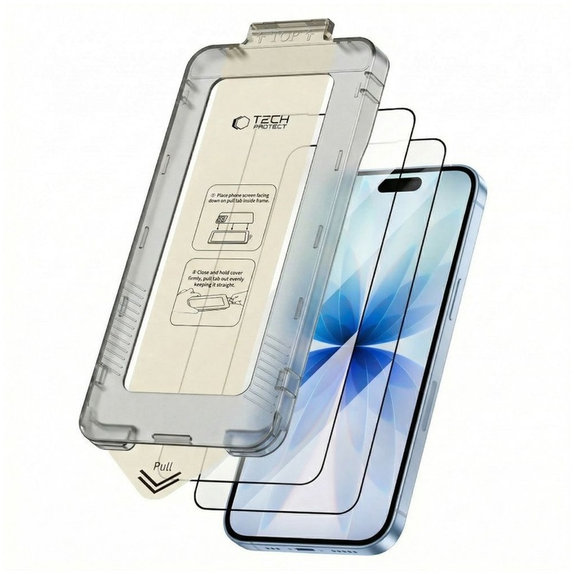Tvrdené sklo (2ks) Quick Set+ pre iPhone 17, čierna, Tech-Protect