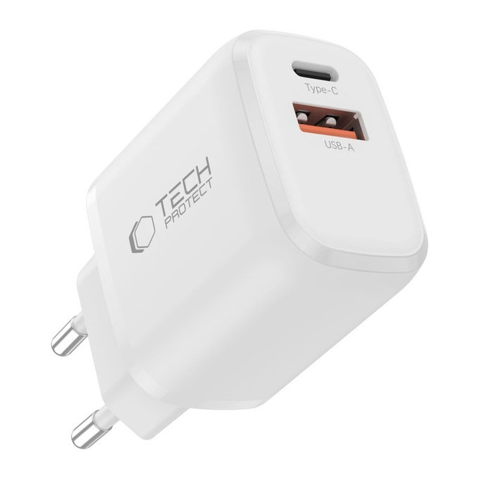 Sieťová nabíjačka NCA30 2-PORT PD 30W / QC3.0 + Lightning Cable, biela, Tech-Protect