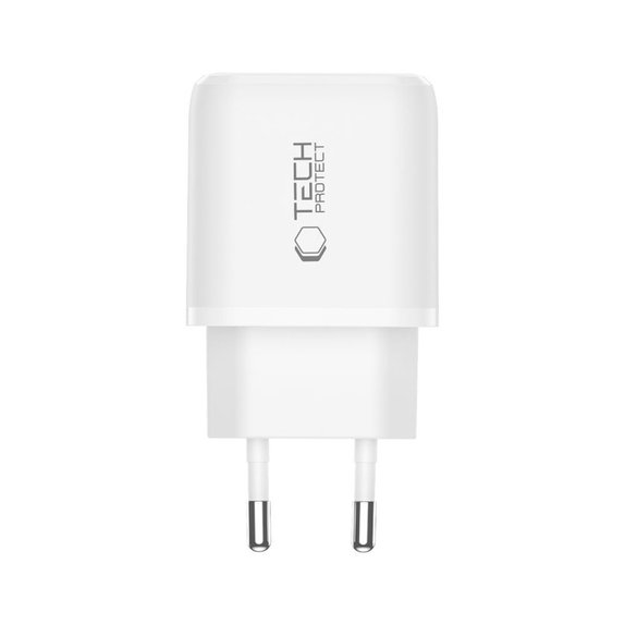 Sieťová nabíjačka NCA20 2-PORT PD 20W / QC3.0, biela, Tech-Protect
